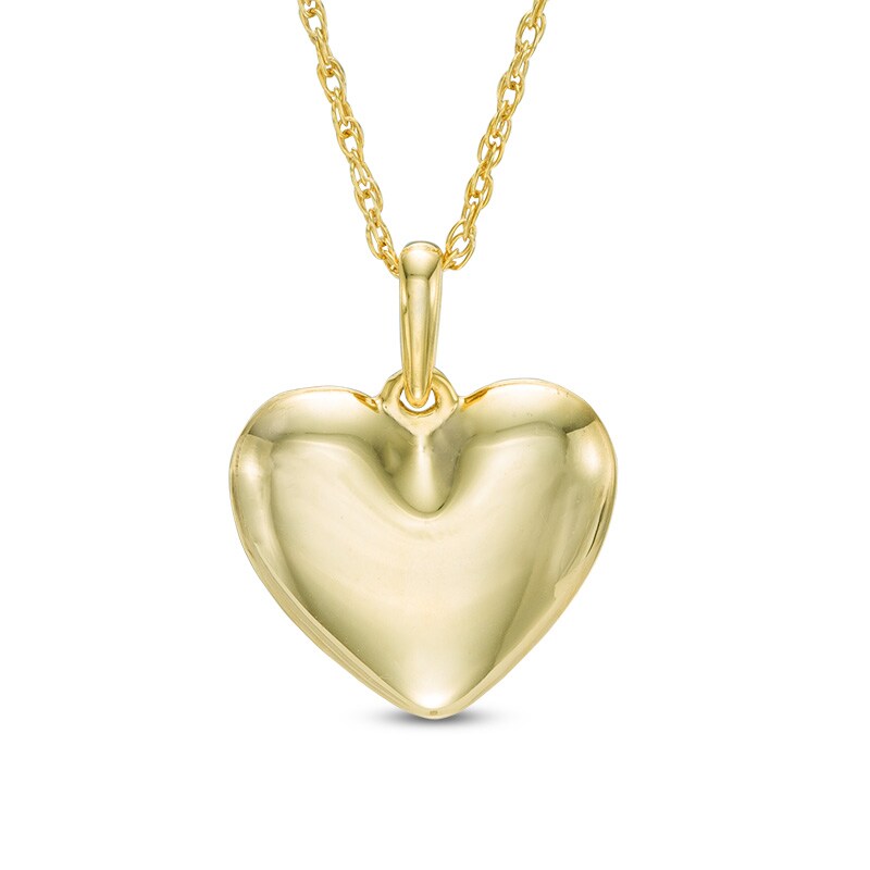 Main Image 1 of Previously Owned - Puffed Heart Pendant in 10K Gold