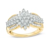 Thumbnail Image 1 of Previously Owned - 1 CT. T.W. Composite Diamond Marquise Multi-Row Engagement Ring in 10K Gold