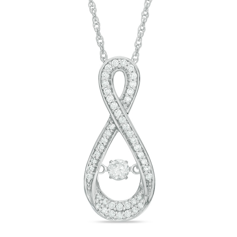 Main Image 1 of Previously Owned - 1/2 CT. T.W. Diamond Infinity Pendant in 10K White Gold