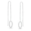 Thumbnail Image 1 of Previously Owned - 1/10 CT. T.W. Diamond Marquise Threader Earrings in Sterling Silver