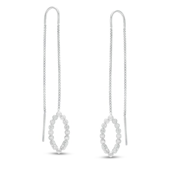 Previously Owned - 1/10 CT. T.w. Diamond Marquise Threader Earrings in Sterling Silver
