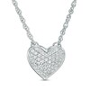 Thumbnail Image 1 of Previously Owned - 1/5 CT. T.W. Composite Diamond Heart Necklace in Sterling Silver