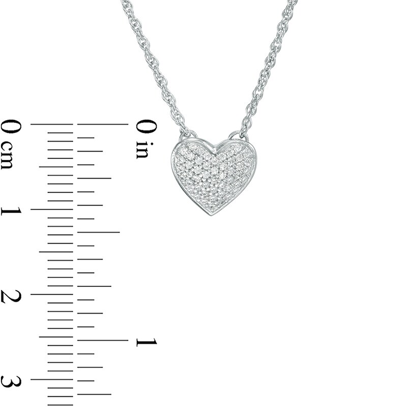 Main Image 2 of Previously Owned - 1/5 CT. T.W. Composite Diamond Heart Necklace in Sterling Silver