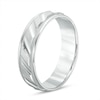 Thumbnail Image 2 of Previously Owned - 6.0mm Brushed Milgrain Slant Comfort Fit Wedding Band in 14K White Gold