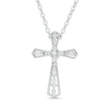 Thumbnail Image 0 of Previously Owned - Diamond Accent Vintage-Style Chevron Cross Pendant in Sterling Silver