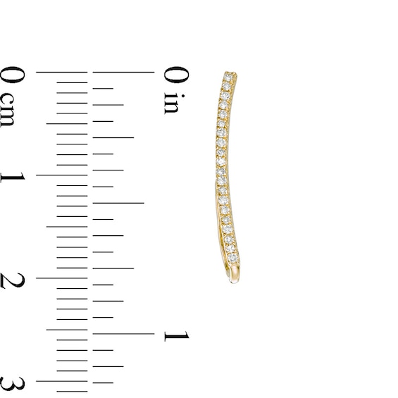 Previously Owned - 1/8 CT. T.w. Diamond Curved Bar Crawler Earrings in 10K Gold