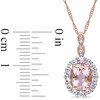 Thumbnail Image 2 of Previously Owned - Oval Morganite, White Topaz and Diamond Accent Frame Pendant in 14K Rose Gold