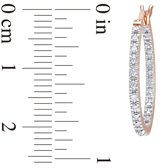 Previously Owned - 1/4 CT. T.w. Diamond Inside-Out Hoop Earrings in 10K Rose Gold