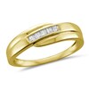 Thumbnail Image 1 of Previously Owned - Men's 1/4 CT. T.W. Square-Cut Diamond Comfort-Fit Bypass Wedding Band in 14K Gold