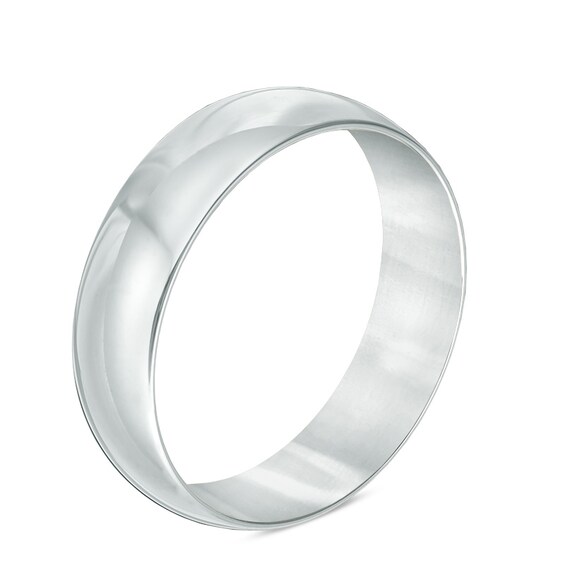 Previously Owned - Men's 6.0mm Comfort-Fit Wedding Band in 14K White Gold