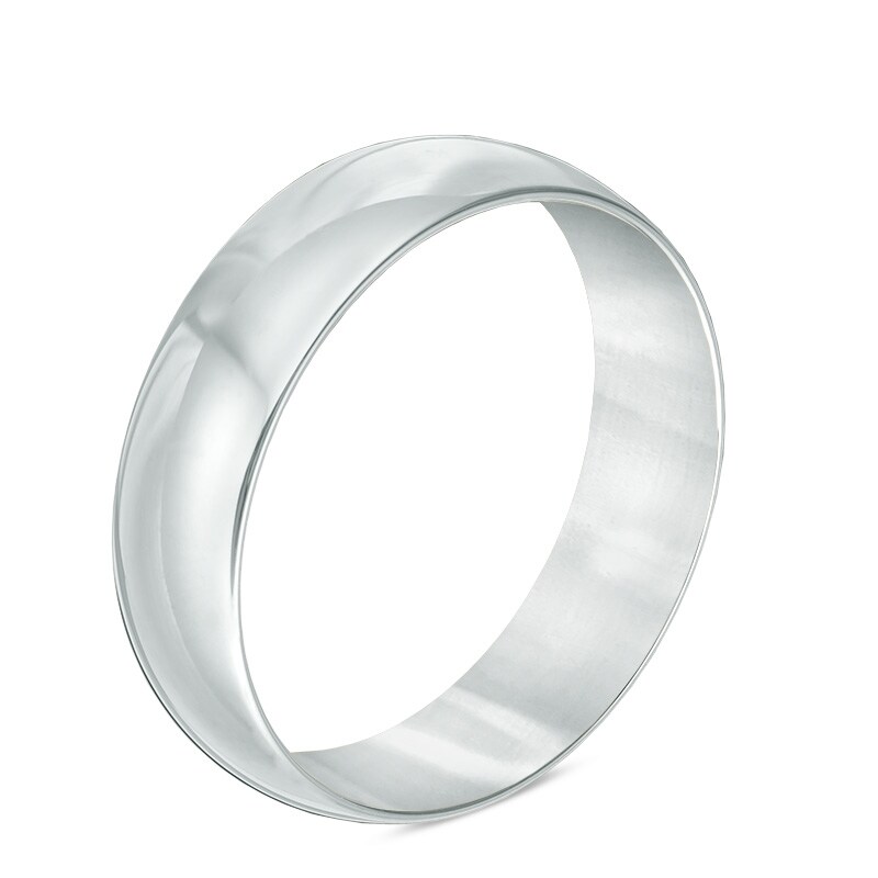 Main Image 2 of Previously Owned - 6.0mm Comfort-Fit Wedding Band in 14K White Gold