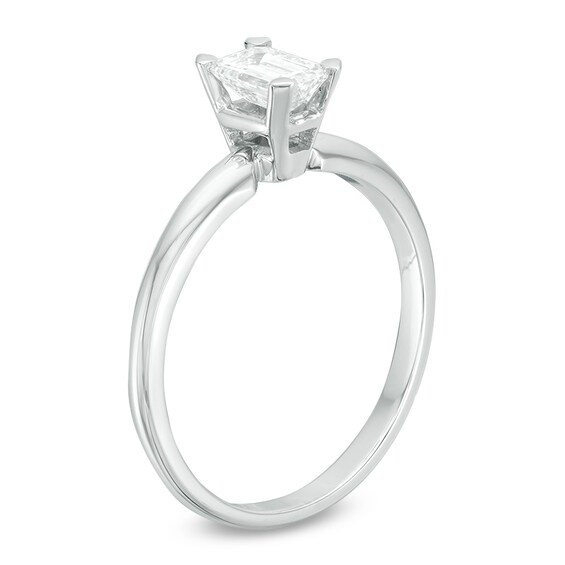 Previously Owned - 1/2 CT. Emerald-Cut Diamond Solitaire Engagement Ring in Platinum