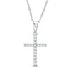 Thumbnail Image 1 of Previously Owned - 1/10 CT. T.W. Diamond Cross Pendant in 10K White Gold