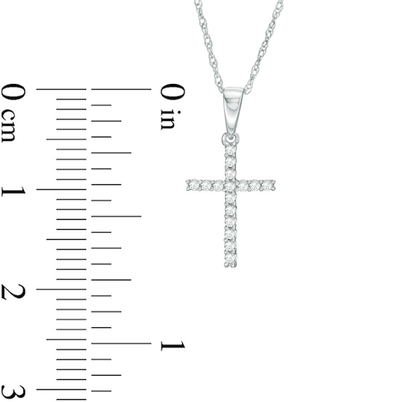 Previously Owned - 1/10 CT. T.w. Diamond Cross Pendant in 10K White Gold
