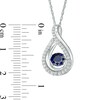 Thumbnail Image 2 of Previously Owned - 6.0mm Lab-Created Blue and White Sapphire Teardrop Pendant in Sterling Silver