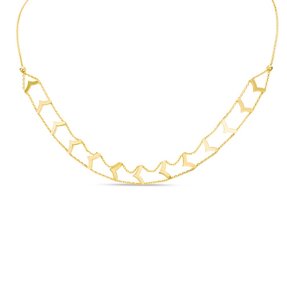 Previously Owned - Chevron Choker Necklace in 14K Gold - 16"