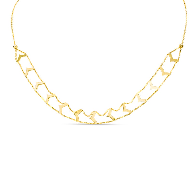 Main Image 1 of Previously Owned - Chevron Choker Necklace in 14K Gold - 16"