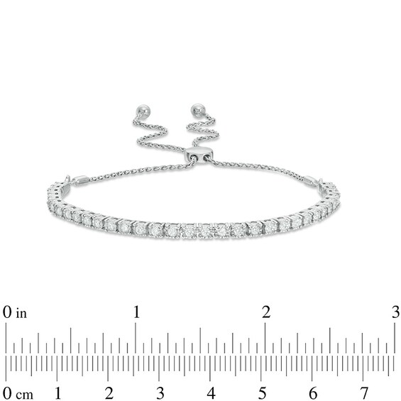 Previously Owned - 1 CT. T.w. Diamond Bolo Bracelet in Sterling Silver - 8.0"