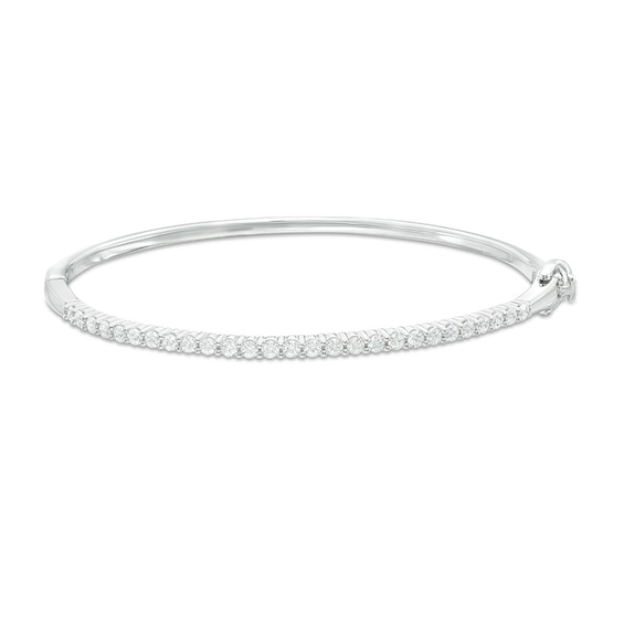 Previously Owned - 7/8 CT. T.w. Diamond Bangle in 14K White Gold