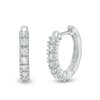 Thumbnail Image 1 of Previously Owned - 1/4 CT. T.W. Diamond Huggie Hoop Earrings in 14K White Gold