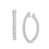 Thumbnail Image 1 of Previously Owned - 1/3 CT. T.W. Diamond Inside-Out Hoop Earrings in 14K White Gold