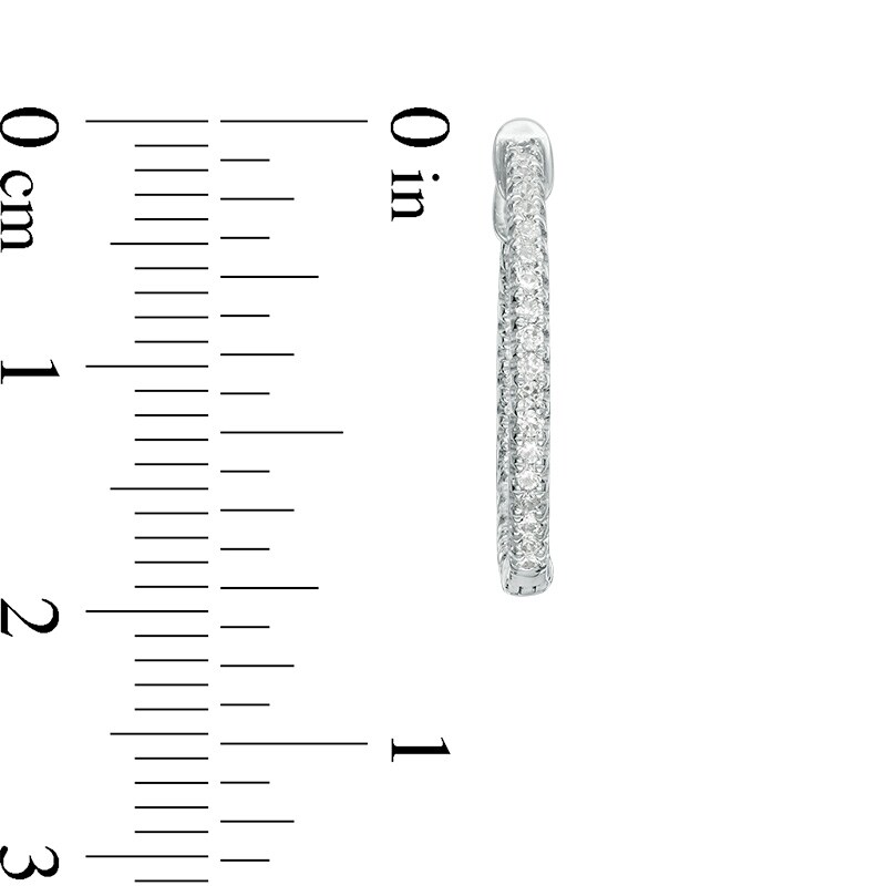Main Image 2 of Previously Owned - 1/3 CT. T.W. Diamond Inside-Out Hoop Earrings in 14K White Gold