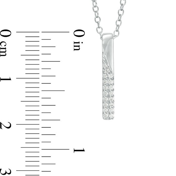 Previously Owned - 1/10 CT. T.w. Diamond Vertical Bar Pendant in 14K White Gold