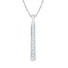Thumbnail Image 1 of Previously Owned - 1/5 CT. T.W. Baguette and Round Diamond Linear Pendant in 10K White Gold