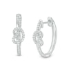 Thumbnail Image 1 of Previously Owned - 1/6 CT. T.W. Diamond Knot Hoop Earrings in Sterling Silver