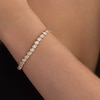 Thumbnail Image 2 of Previously Owned - 1/4 CT. T.W. Diamond "S" Tennis Bracelet in Sterling Silver with 14K Gold Plate - 7.25"