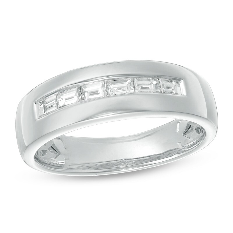 Main Image 1 of Previously Owned - 1/2 CT. T.W. Baguette Diamond Wedding Band in 14K White Gold