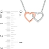 Thumbnail Image 2 of Previously Owned - Diamond Accent Interlocking Hearts Necklace in Sterling Silver and 10K Rose Gold - 17.5"