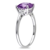 Thumbnail Image 2 of Previously Owned - 8.0mm Cushion-Cut Amethyst and 1/20 CT. T.W. Diamond Tri-Sides Ring in 10K White Gold