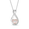 Thumbnail Image 1 of Previously Owned - 1/20 CT. T.W. Diamond Heart Infinity Pendant in Sterling Silver and 10K Rose Gold