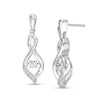 Thumbnail Image 1 of Previously Owned - 1/10 CT. T.W. Diamond Flame Drop Earrings in Sterling Silver