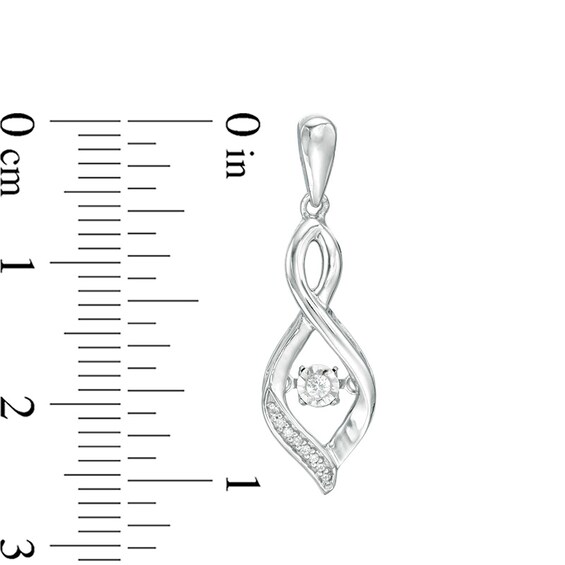 Previously Owned - 1/10 CT. T.w. Diamond Flame Drop Earrings in Sterling Silver