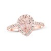 Thumbnail Image 1 of Previously Owned - Pear-Shaped Morganite and 3/8 CT. T.W. Diamond Frame Ring in 14K Rose Gold