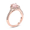 Thumbnail Image 2 of Previously Owned - Pear-Shaped Morganite and 3/8 CT. T.W. Diamond Frame Ring in 14K Rose Gold