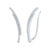 Thumbnail Image 1 of Previously Owned - 1/6 CT. T.W. Diamond Double Row Crawler Earrings in Sterling Silver