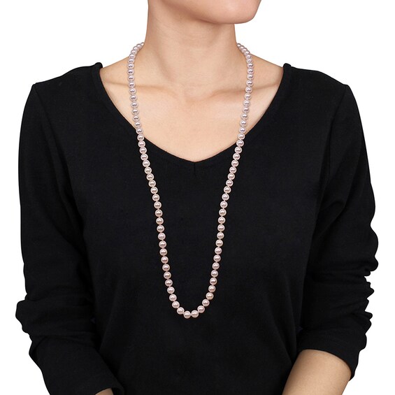 Previously Owned-8.0-8.5mm Cultured Akoya Endless Pearl Strand Necklace-36"