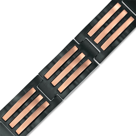 Previously Owned - 13.0mm Triple Row Link Bracelet in Stainless Steel with Two-Tone IP - 9.5"