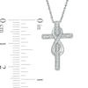 Thumbnail Image 2 of Previously Owned - 1/10 CT. T.W. Diamond Infinity Cross Pendant in Sterling Silver