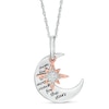 Thumbnail Image 1 of Previously Owned - Diamond Accent Crescent Moon and Star Pendant in Sterling Silver and 10K Rose Gold