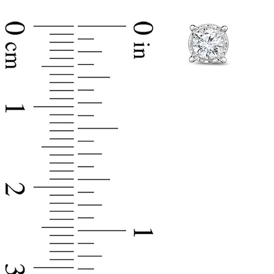 Previously Owned - 3/8 CT. T.w. Diamond Miracle Solitaire Stud Earrings in 14K White Gold