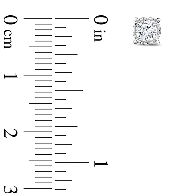 Main Image 3 of Previously Owned - 3/8 CT. T.W. Diamond Miracle Solitaire Stud Earrings in 14K White Gold