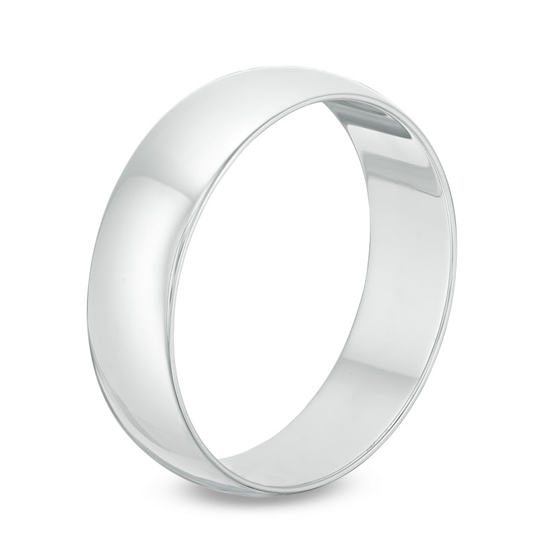 Main Image 2 of Previously Owned - Men's 6.0mm Polished Wedding Band in 10K White Gold