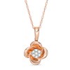 Thumbnail Image 1 of Previously Owned - 1/20 CT. T.W. Composite Diamond Flower Pendant in 10K Rose Gold