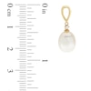 Previously Owned - 8.0 - 9.0mm Oval Cultured Freshwater Pearl and Diamond Accent Loop Drop Earrings in 14K Gold