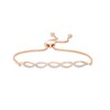 Thumbnail Image 1 of Previously Owned - 1/10 CT. T.W. Diamond Twist Bolo Bracelet in Sterling Silver with 14K Rose Gold Plate - 9.5"