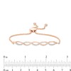 Thumbnail Image 2 of Previously Owned - 1/10 CT. T.W. Diamond Twist Bolo Bracelet in Sterling Silver with 14K Rose Gold Plate - 9.5"